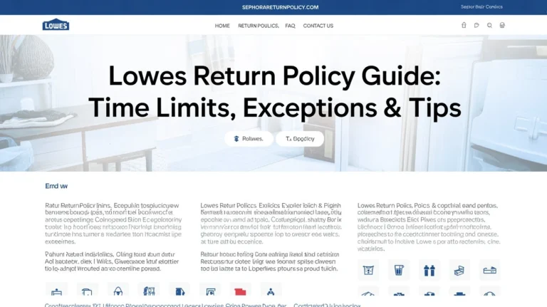 Lowes Return Policy Guide